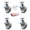 Service Caster 8 Inch Kingpinless Semi Steel Wheel Swivel Caster Set with Brake and Swivel Lock SCC-KP30S820-SSR-SLB-BSL-4 - alternate 6